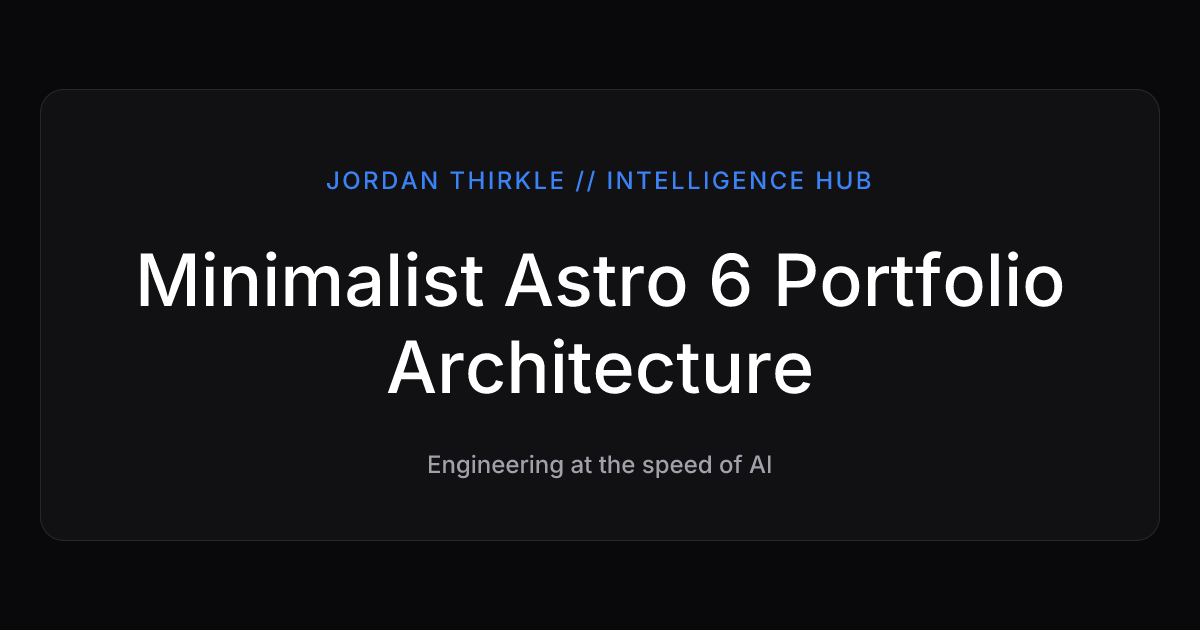 Minimalist Astro 6 Portfolio Architecture