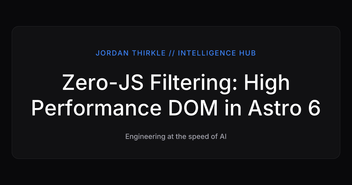 Zero-JS Filtering: High Performance DOM in Astro 6